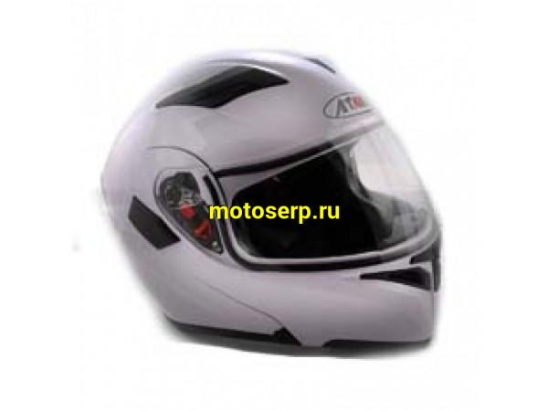 Купить  Шлем трансформер (модуляр) Ataki FF902 Solid  белый глянцевый р-р L (шт) (SM 598-5394 купить с доставкой по Москве и России, цена, технические характеристики, комплектация фото  - motoserp.ru
