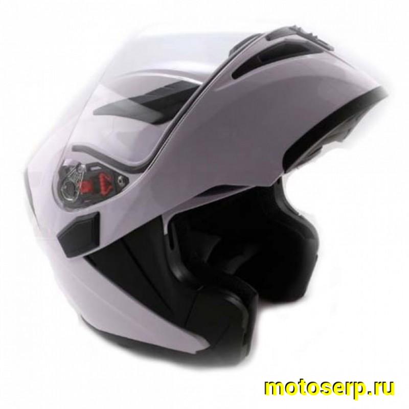 Купить  Шлем трансформер (модуляр) Ataki FF902 Solid  белый глянцевый р-р L (шт) (SM 598-5394 купить с доставкой по Москве и России, цена, технические характеристики, комплектация фото  - motoserp.ru