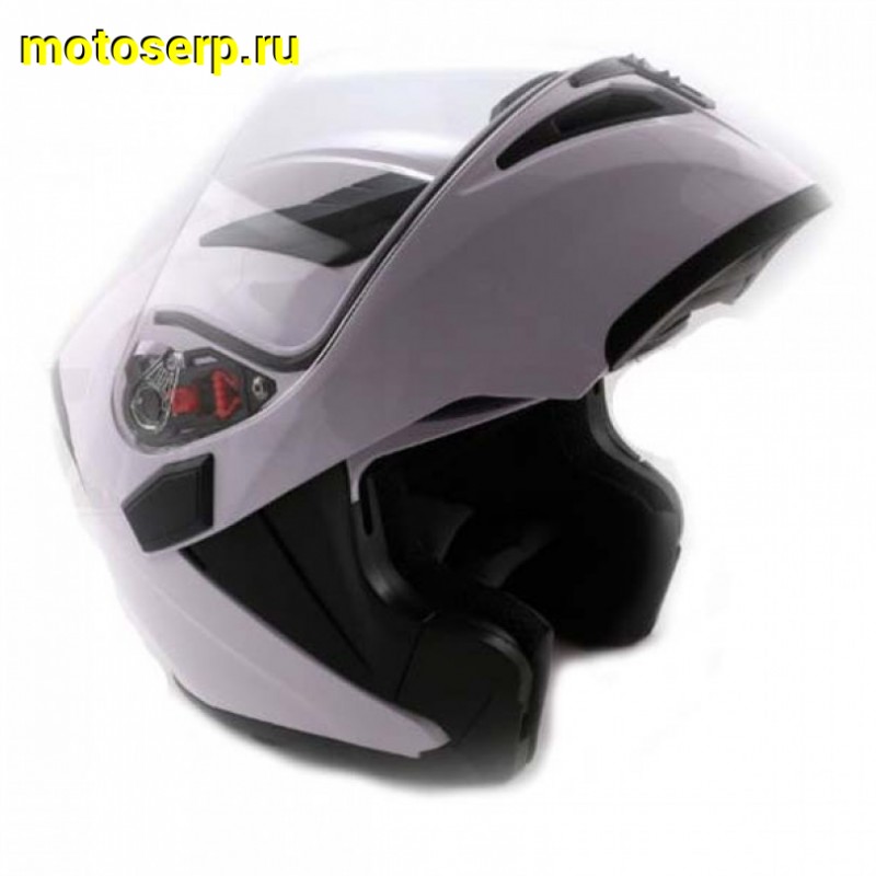 Купить  Шлем трансформер (модуляр) Ataki FF902 Solid  белый глянцевый р-р L (шт) (SM 598-5394 купить с доставкой по Москве и России, цена, технические характеристики, комплектация фото  - motoserp.ru