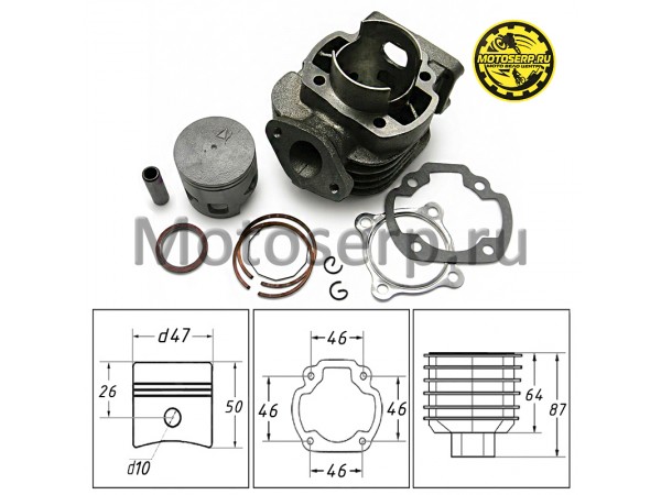 Купить  ЦПГ, поршневая группа Yamaha JOG 2JA, BWS 50, GEAR  72cc d47; p10 (CN) (шт)  (ANKON 009159 купить с доставкой по Москве и России, цена, технические характеристики, комплектация фото  - motoserp.ru