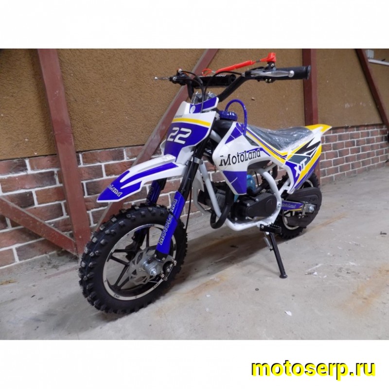 Купить  Питбайк Motoland XT50 минимото, миникросс ДЕТСКИЙ, 2Т, 50сс, руч. старт, кол. 10/10", 2.7 л.с (шт) (ML 11402 купить с доставкой по Москве и России, цена, технические характеристики, комплектация фото  - motoserp.ru