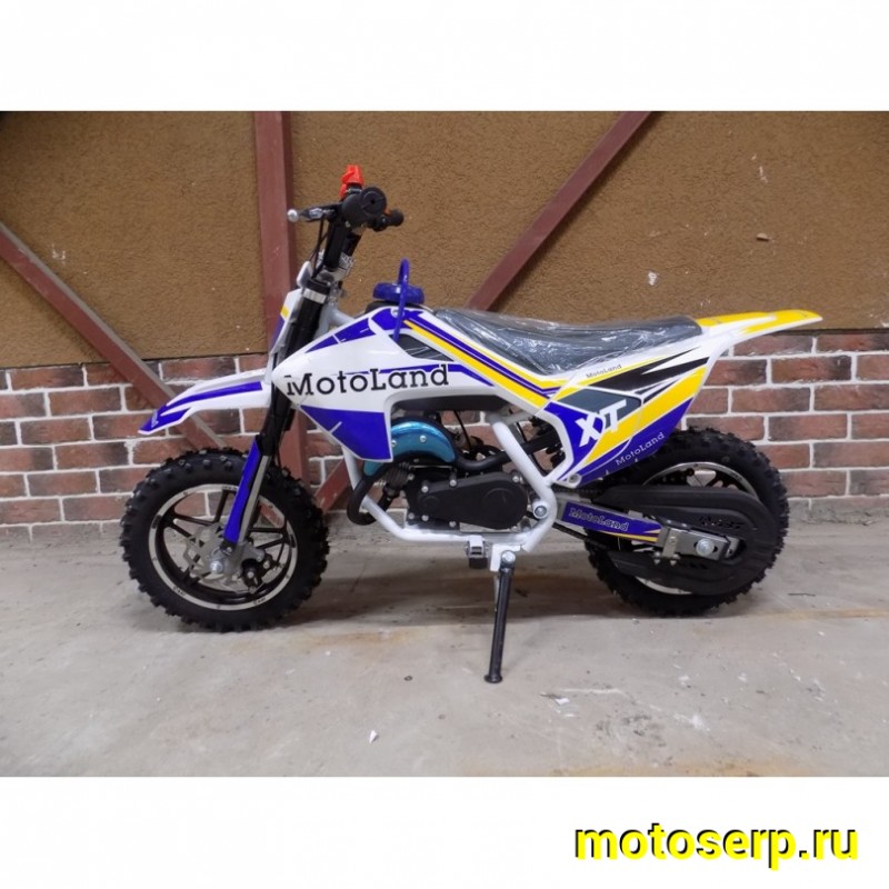 Купить  Питбайк Motoland XT50 минимото, миникросс ДЕТСКИЙ, 2Т, 50сс, руч. старт, кол. 10/10", 2.7 л.с (шт) (ML 11402 купить с доставкой по Москве и России, цена, технические характеристики, комплектация фото  - motoserp.ru