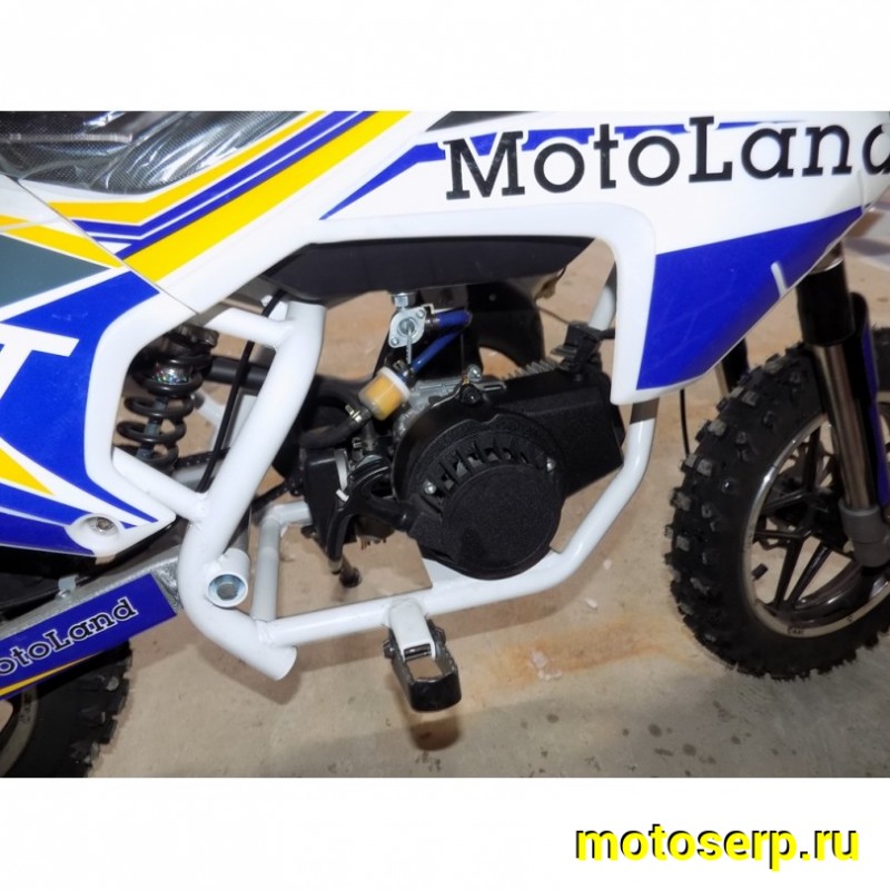 Купить  Питбайк Motoland XT50 минимото, миникросс ДЕТСКИЙ, 2Т, 50сс, руч. старт, кол. 10/10", 2.7 л.с (шт) (ML 11402 купить с доставкой по Москве и России, цена, технические характеристики, комплектация фото  - motoserp.ru