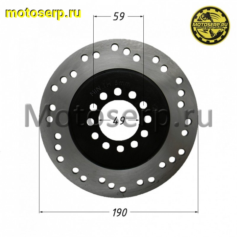 Купить  Диск тормозной задний (190x49) (отв:3x59) ATV125 FOX (шт) (ML 9978 купить с доставкой по Москве и России, цена, технические характеристики, комплектация фото  - motoserp.ru