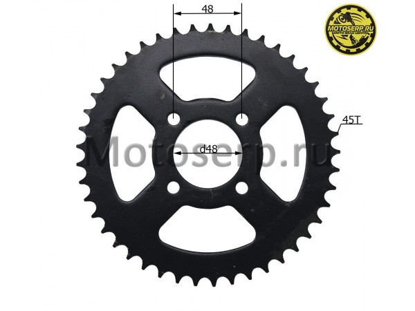 Купить  Звезда ведомая голая (венец) (428-45) (428-45T D-48mm, 4x48mm) ATV125 FOX и др. (шт) (ML 10215 (TATA 800001000 купить с доставкой по Москве и России, цена, технические характеристики, комплектация фото  - motoserp.ru