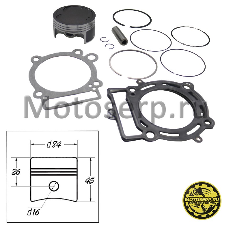 Купить  Поршень 184MM ZS177MM(NC300) D84; p-16; (300сс) двиг. ZS NS-250 в сборе + комплект прокладок (шт) (SM 009-6135 купить с доставкой по Москве и России, цена, технические характеристики, комплектация фото  - motoserp.ru