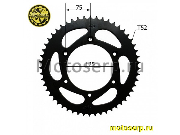 Купить  Звезда ведомая голая (венец) (520-52) (520-52T D-125mm, 6x75mm) GR1, GR7 (JT R897) (шт) (SM 922-9769 купить с доставкой по Москве и России, цена, технические характеристики, комплектация фото  - motoserp.ru