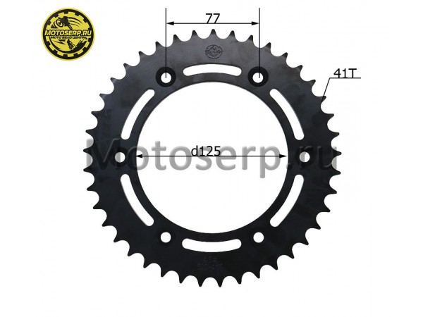 Купить  Звезда ведомая голая (венец) (520-41) (520-41T D-125mm, 6x77mm) KAYO K6, T4, T6 (JT R210) (шт) (SM 922-6926 купить с доставкой по Москве и России, цена, технические характеристики, комплектация фото  - motoserp.ru