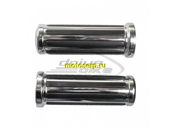 Купить  Ручки руля (грипсы) EMGO BUFFALO 24-28мм/130мм, цвет Хром 11-02863 (комп) (JP купить с доставкой по Москве и России, цена, технические характеристики, комплектация фото  - motoserp.ru