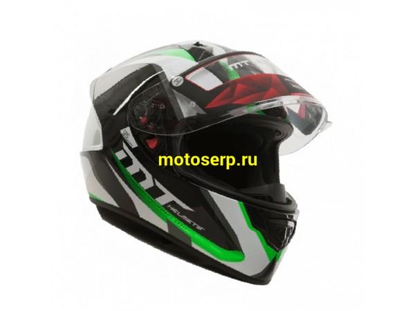 Купить  Шлем закрытый MT STINGER SPIKE Gloss Metallic Black White Fluo Green (XXL) интеграл (шт) (Мир 48012 купить с доставкой по Москве и России, цена, технические характеристики, комплектация фото  - motoserp.ru