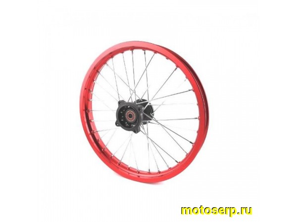 Купить  Колесо 17" переднее (диск колеса) спицованное 1.6/1.8 -17" (ось 15мм) TTR125, KAYO, BSE PH10-125 (аллюминий, красный обод) (шт) (SM 797-7166 купить с доставкой по Москве и России, цена, технические характеристики, комплектация фото  - motoserp.ru