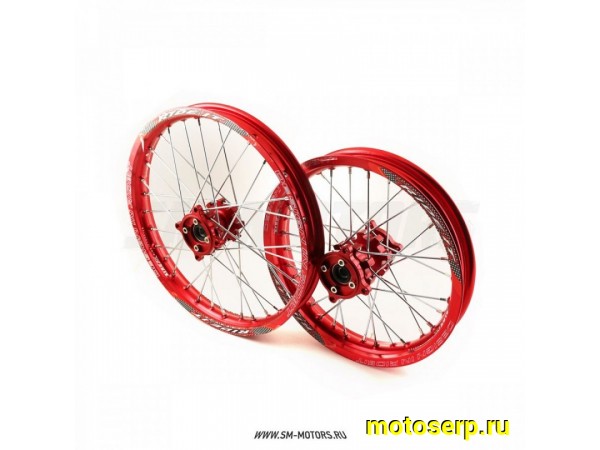 Купить  Колесо 14"/17" заднее/переднее (диски колеса) спицованное 1,60-17" / 1,85-14" алюминий, ступицы CNC (пара) (SM 797-5044 купить с доставкой по Москве и России, цена, технические характеристики, комплектация фото  - motoserp.ru