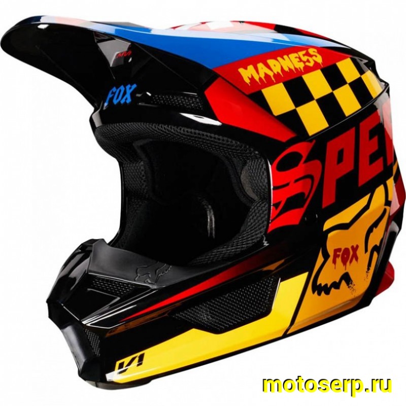 Купить  Шлем Кросс Fox V1 Czar Helmet Black/Yellow XL 61-62 (21778-019-XL) 1450гр (шт) (0 купить с доставкой по Москве и России, цена, технические характеристики, комплектация фото  - motoserp.ru
