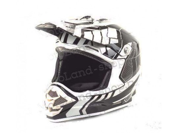 Купить  Шлем Кросс HIZER B6195 (L) #1 black/white 1350гр. (шт) (ML 11467 купить с доставкой по Москве и России, цена, технические характеристики, комплектация фото  - motoserp.ru