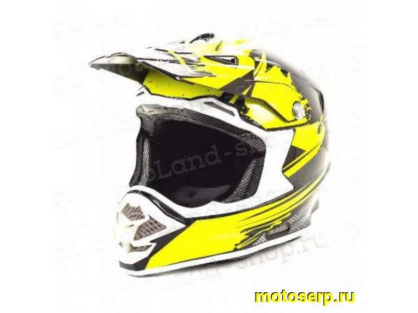 Купить  Шлем Кросс HIZER B6195 (S) #2 black/yellow 1350гр. (шт) (ML 11471 купить с доставкой по Москве и России, цена, технические характеристики, комплектация фото  - motoserp.ru