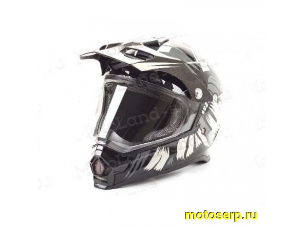 Купить  Шлем Кросс HIZER B6196-1 (мотард) (M) #3 black 1350гр. (шт) (ML 11480 купить с доставкой по Москве и России, цена, технические характеристики, комплектация фото  - motoserp.ru