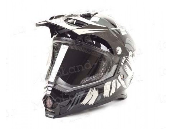 Купить  Шлем Кросс HIZER B6196-1 (мотард) (S) #3 black 1350гр. (шт) (ML 11479 купить с доставкой по Москве и России, цена, технические характеристики, комплектация фото  - motoserp.ru