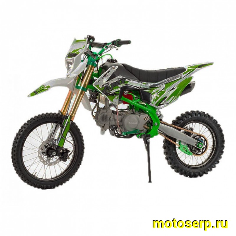 Купить  Питбайк Motoland APEX 140 (спортинв),4Т,140cc, возд-масл. охл., кикст., золотая цепь, регулир. подвеска, фара,моточасы,17"/14" (шт) (ML 9542 (0 купить с доставкой по Москве и России, цена, технические характеристики, комплектация фото  - motoserp.ru