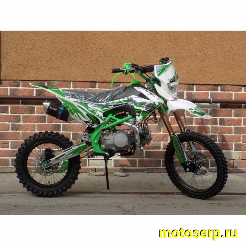 Купить  Питбайк Motoland APEX 140 (спортинв),4Т,140cc, возд-масл. охл., кикст., золотая цепь, регулир. подвеска, фара,моточасы,17"/14" (шт) (ML 9542 (0 купить с доставкой по Москве и России, цена, технические характеристики, комплектация фото  - motoserp.ru