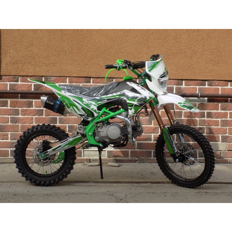 Купить  Питбайк Motoland APEX 140 (спортинв),4Т,140cc, возд-масл. охл., кикст., золотая цепь, регулир. подвеска, фара,моточасы,17"/14" (шт) (ML 9542 (0 купить с доставкой по Москве и России, цена, технические характеристики, комплектация фото  - motoserp.ru