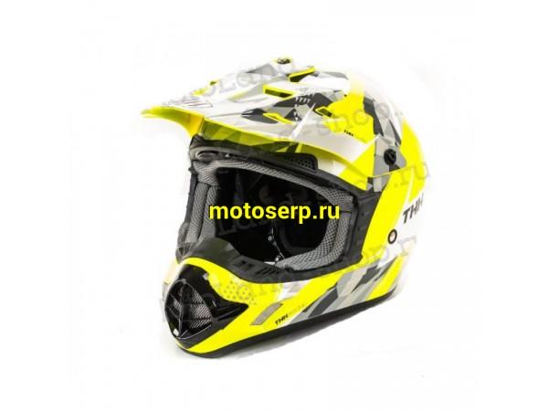 Купить  Шлем Кросс "THH" TX-12 YEL/GRAY TRILOGY (M) 1400гр. (шт) (0 купить с доставкой по Москве и России, цена, технические характеристики, комплектация фото  - motoserp.ru