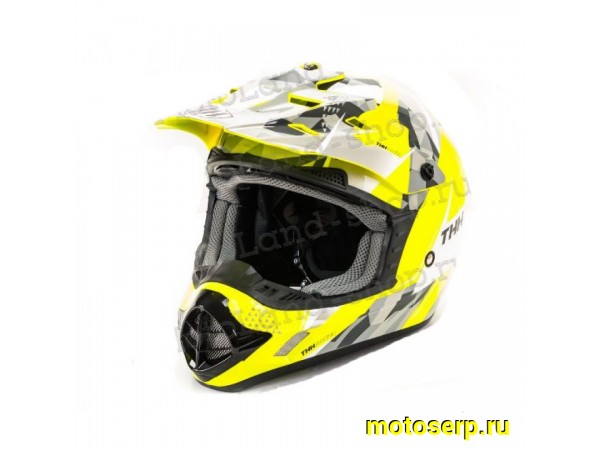 Купить  Шлем Кросс "THH" TX-12 YEL/GRAY TRILOGY (M) 1400гр. (шт) (0 купить с доставкой по Москве и России, цена, технические характеристики, комплектация фото  - motoserp.ru