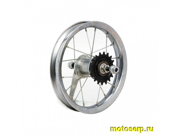 Купить  Колесо 12" заднее сталь в сборе со втулкой (имп) хром Вело (шт) (Золотник 3061202 купить с доставкой по Москве и России, цена, технические характеристики, комплектация фото  - motoserp.ru