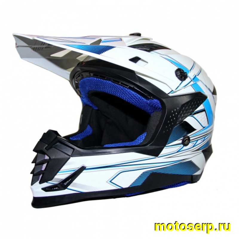 Купить  Шлем Кросс Ataki SC-16 Rift синий/белый глянцевый  р-р XS (шт) (0 купить с доставкой по Москве и России, цена, технические характеристики, комплектация фото  - motoserp.ru
