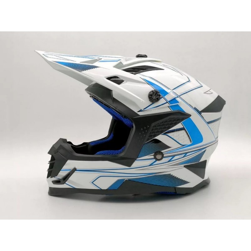 Купить  Шлем Кросс Ataki SC-16 Rift синий/белый глянцевый  р-р XS (шт) (0 купить с доставкой по Москве и России, цена, технические характеристики, комплектация фото  - motoserp.ru