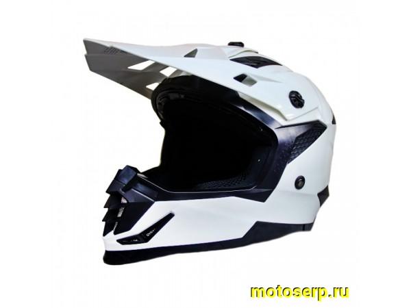 Купить  Шлем Кросс Ataki SC-16 Solid белый глянцевый  р-р M (шт) (0 купить с доставкой по Москве и России, цена, технические характеристики, комплектация фото  - motoserp.ru