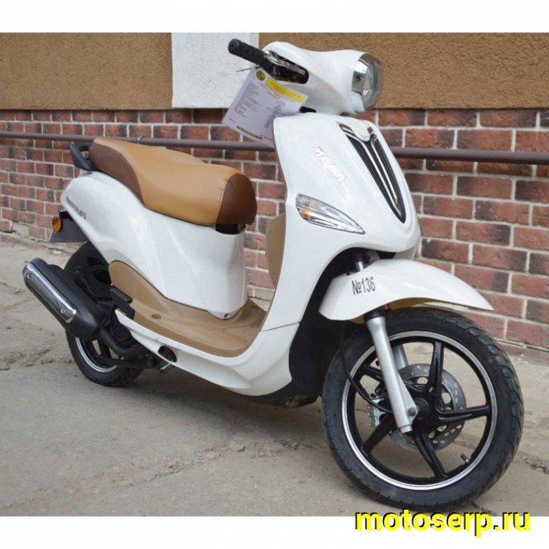 Купить  ====Скутер MOTOLIFE CY125T-3B (Мотолайф Веспа) (реплика VESPA) скол на пластике внизу. 4Т, 125сс, литые 14"/14",  диск./бараб. Белый  (Бер) (шт) (0 купить с доставкой по Москве и России, цена, технические характеристики, комплектация фото  - motoserp.ru