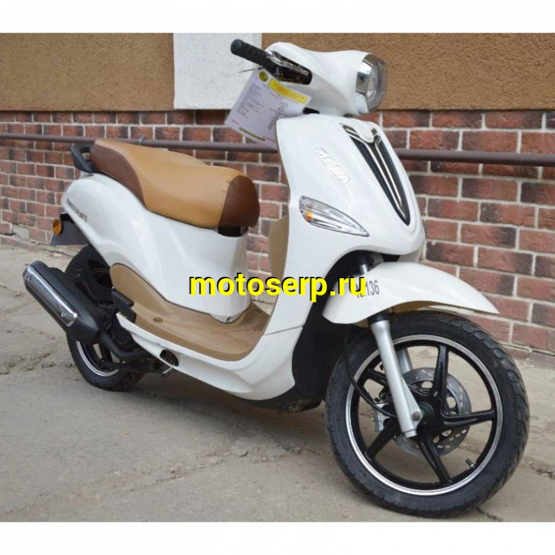 Купить  ====Скутер MOTOLIFE CY125T-3B (Мотолайф Веспа) (реплика VESPA) скол на пластике внизу. 4Т, 125сс, литые 14"/14",  диск./бараб. Белый  (Бер) (шт) (0 купить с доставкой по Москве и России, цена, технические характеристики, комплектация фото  - motoserp.ru