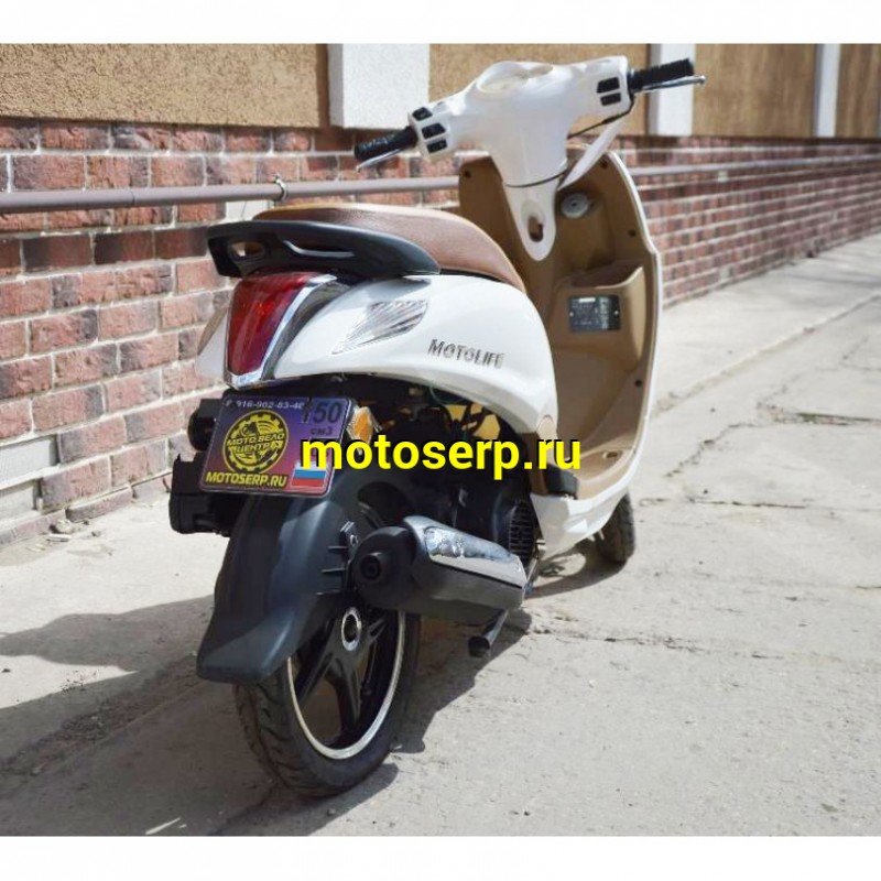 Купить  ====Скутер MOTOLIFE CY125T-3B (Мотолайф Веспа) (реплика VESPA) скол на пластике внизу. 4Т, 125сс, литые 14"/14",  диск./бараб. Белый  (Бер) (шт) (0 купить с доставкой по Москве и России, цена, технические характеристики, комплектация фото  - motoserp.ru