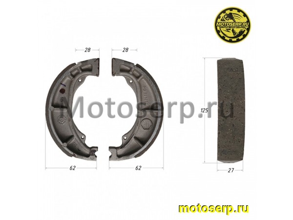 Купить  Колодки тормозные барабан d=125mm h=27mm  BAJAJ AVENGER (задние) (пар) (Bajaj 36PD0059 купить с доставкой по Москве и России, цена, технические характеристики, комплектация фото  - motoserp.ru