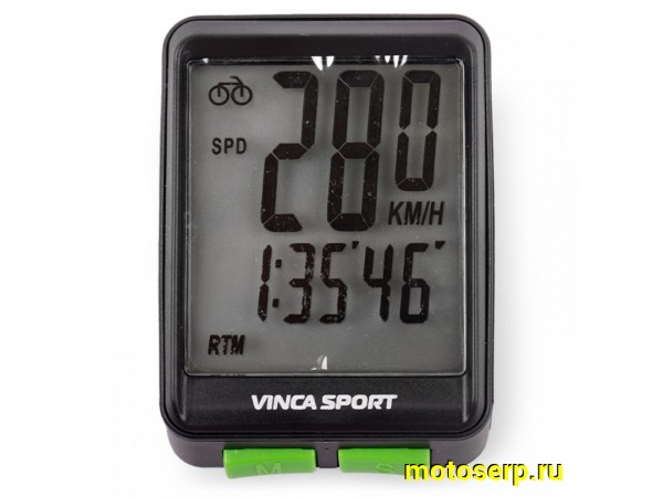 Купить  Велокомпьютер беспроводной Vinca Sport Вело (шт) (Бар V 1507 black/green купить с доставкой по Москве и России, цена, технические характеристики, комплектация фото  - motoserp.ru