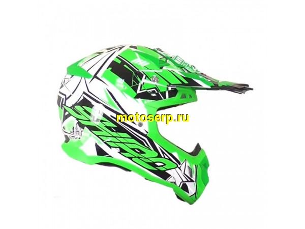Купить  Шлем Кросс (Детский) SHIRO MX-917 THUNDER III Зеленый р-р L (шт) (MM 40749 купить с доставкой по Москве и России, цена, технические характеристики, комплектация фото  - motoserp.ru