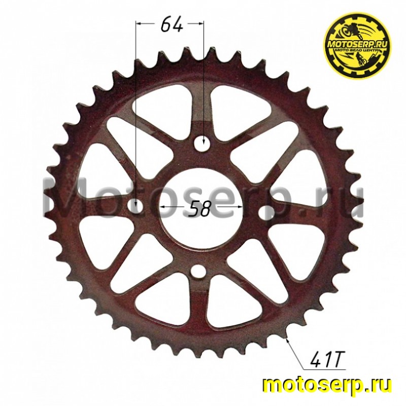 Купить  Звезда ведомая голая (венец) (520-41) (520-41T D-58mm, 4x64mm) KAYO T2,  K1, K2 (шт) (SM 687-2751 купить с доставкой по Москве и России, цена, технические характеристики, комплектация фото  - motoserp.ru