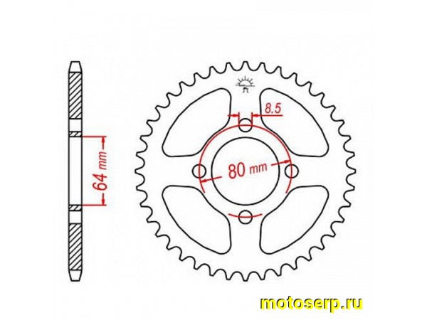 Купить  Звезда ведомая JTR838.45 JAPAN (шт) (0 купить с доставкой по Москве и России, цена, технические характеристики, комплектация фото  - motoserp.ru