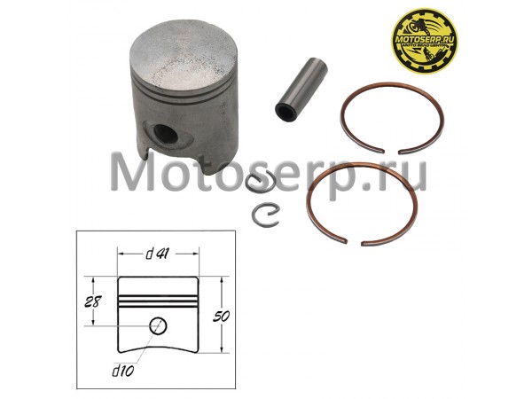 Купить  Поршень Yamaha JOG-50 (3KJ), 1E40QMB D41 (4р); p-10;  TW (комп) (0 купить с доставкой по Москве и России, цена, технические характеристики, комплектация фото  - motoserp.ru