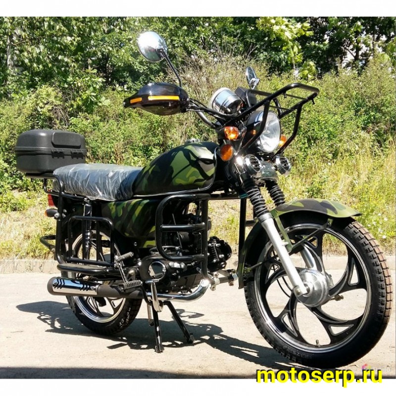 Купить  ====Мопед ALPHA Лесник 50/110 (+ЦПГ) 4Т; колеса 17"литые; 4пер, эл. старт;  хром. тахом (шт) 01100 купить с доставкой по Москве и России, цена, технические характеристики, комплектация фото  - motoserp.ru