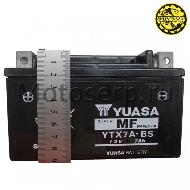 Купить  Аккумулятор 12в  7а (147х84х92) YUASA MF YTX7A-BS (шт) (MOTO-SKUTER 15651 купить с доставкой по Москве и России, цена, технические характеристики, комплектация фото  - motoserp.ru