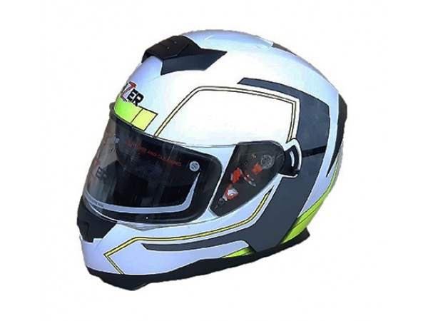 Купить  Шлем закрытый HIZER J5318 (L) #2 white/yellow (шт) (ML 13508 купить с доставкой по Москве и России, цена, технические характеристики, комплектация фото  - motoserp.ru