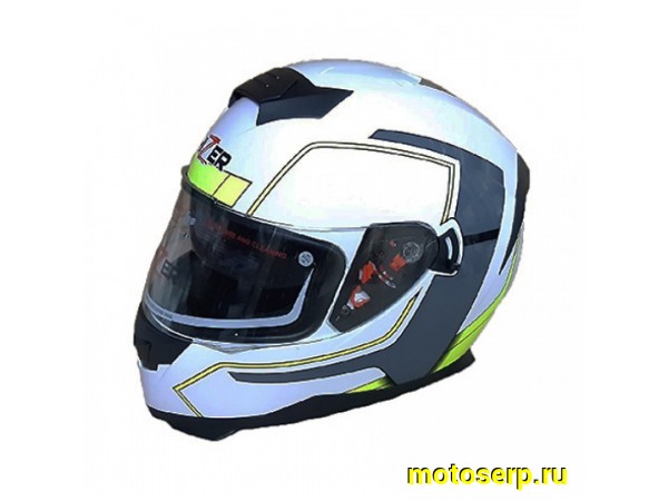 Купить  ====Шлем закрытый HIZER J5318 (M) #2 white/yellow (шт) (0 купить с доставкой по Москве и России, цена, технические характеристики, комплектация фото  - motoserp.ru