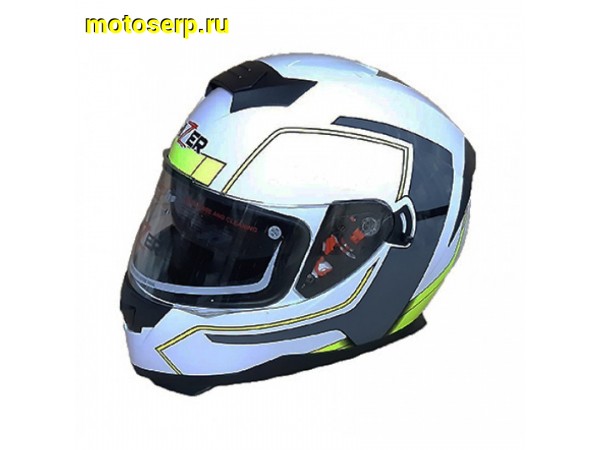 Купить  Шлем закрытый HIZER J5318 (XL) #2 white/yellow (шт) (ML 13509 купить с доставкой по Москве и России, цена, технические характеристики, комплектация фото  - motoserp.ru