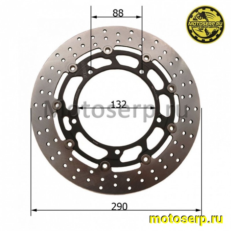Купить  Диск тормозной (290x132) (отв:5x88) Ferodo FMD0394RX (шт) (0 купить с доставкой по Москве и России, цена, технические характеристики, комплектация фото  - motoserp.ru