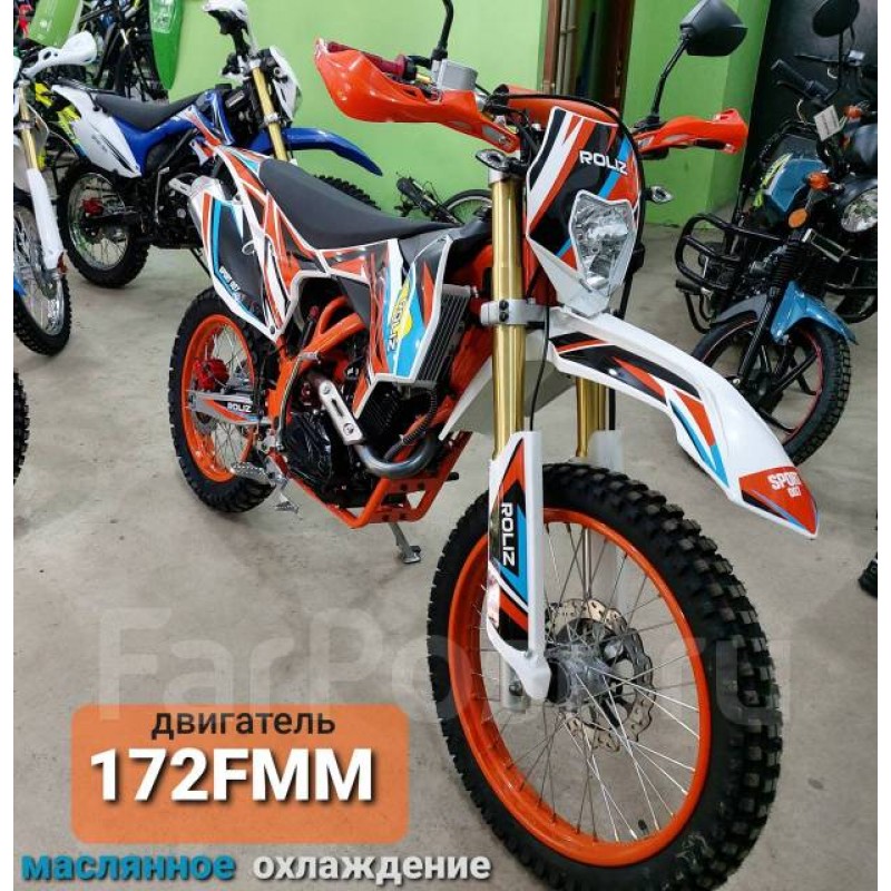Купить  Мотоцикл Кросс/Эндуро ROLIZ SPORT-007 250сс Выпуск 2021г. (ЭПТС), 21/18, 172FMM (марк169FMM), буксат, LED фара и пов, карб Кехин PD30 (шт) (Roliz купить с доставкой по Москве и России, цена, технические характеристики, комплектация фото  - motoserp.ru