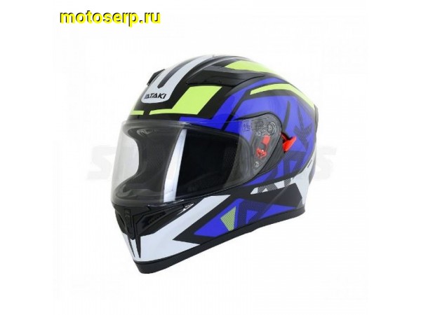Купить  Шлем закрытый Ataki JK316 Route синий/желтый глянцевый р-р M интеграл (шт) (SM 825-8468 купить с доставкой по Москве и России, цена, технические характеристики, комплектация фото  - motoserp.ru