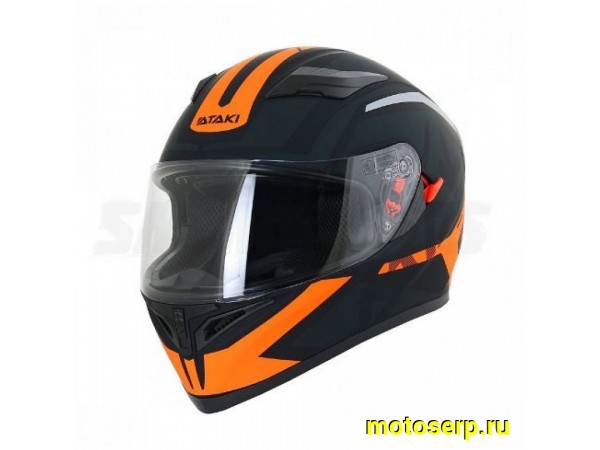 Купить  ====Шлем закрытый Ataki JK316 Route черный/оранжевый матовый р-р S интеграл (шт) (0 купить с доставкой по Москве и России, цена, технические характеристики, комплектация фото  - motoserp.ru