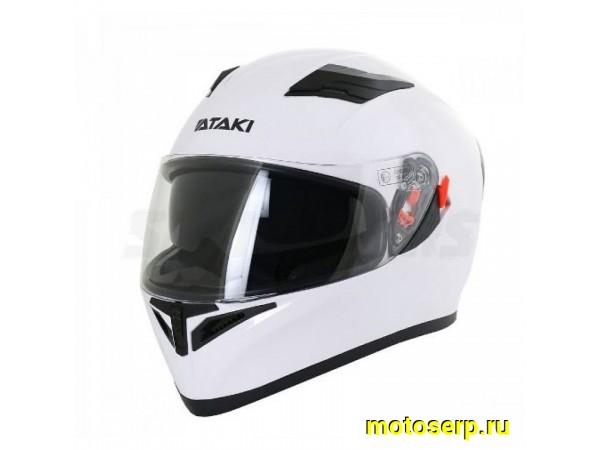 Купить  Шлем закрытый Ataki JK316 Solid белый глянцевый р-р M интеграл (шт) (SM 825-2231 купить с доставкой по Москве и России, цена, технические характеристики, комплектация фото  - motoserp.ru