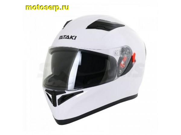 Купить  Шлем закрытый Ataki JK316 Solid белый глянцевый р-р L интеграл (шт) (SM 825-9048 купить с доставкой по Москве и России, цена, технические характеристики, комплектация фото  - motoserp.ru
